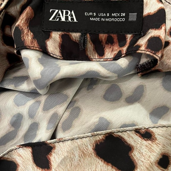 Zara Leopard Print Satin High Neck Camisole - Picture 5 of 6